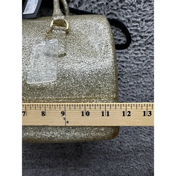 NWT Furla Oro Glam Gold Glitter Candy Bag Satchel w/ Box $228 - Picture 9 of 11